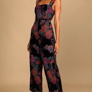 Velvet print jumpsuit